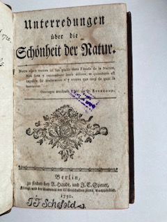 Sulzer, Unterredungen über die Schönheit der Natur nebst desselben moralischen B