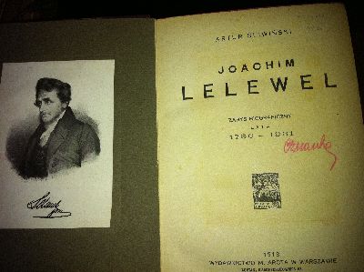 Sliwiniski, Joachim Lelewel. Zarys biograficny. Lata 1786-1831.