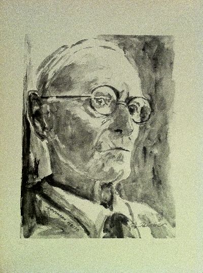 Rieber, "Hermann Hesse". Original Heliogravüre nach einer Tuschzeichnung.