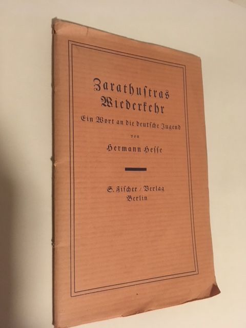 Hesse, Zarathustras Wiederkehr. 19.-21. Aufl.