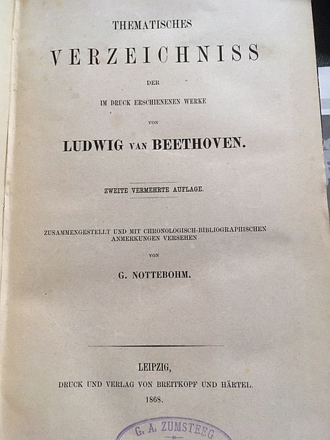 Nottebohm, Thematisches Verzeichnis der im Druck erschienenen Werke von Ludwig v