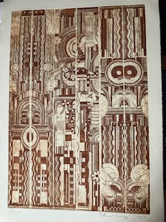 Paolozzi, "Maahantai". - signed etching.