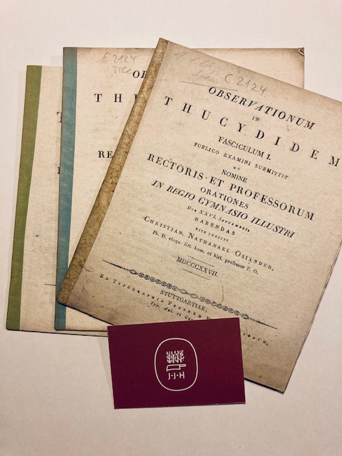 Osiander, Observationum in Thucydidem.