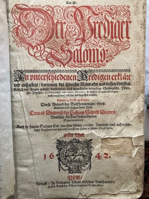 Dieterich, Ecclesiastes Das ist: Der Prediger Salomo.