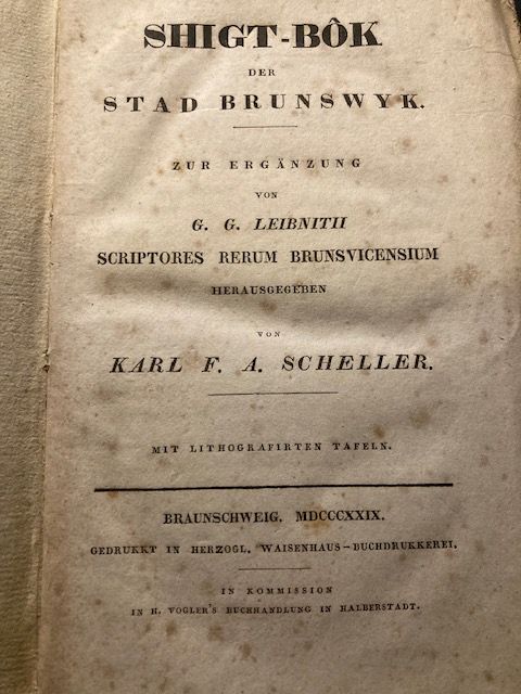 Scheller Shight-Bok der Stad Brunswyk.