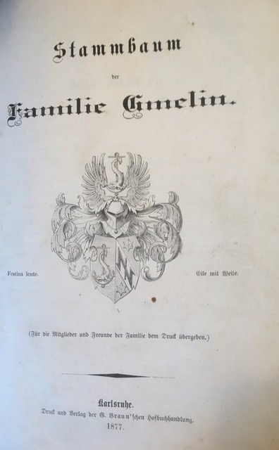 Stammbaum der Familie Gmelin.