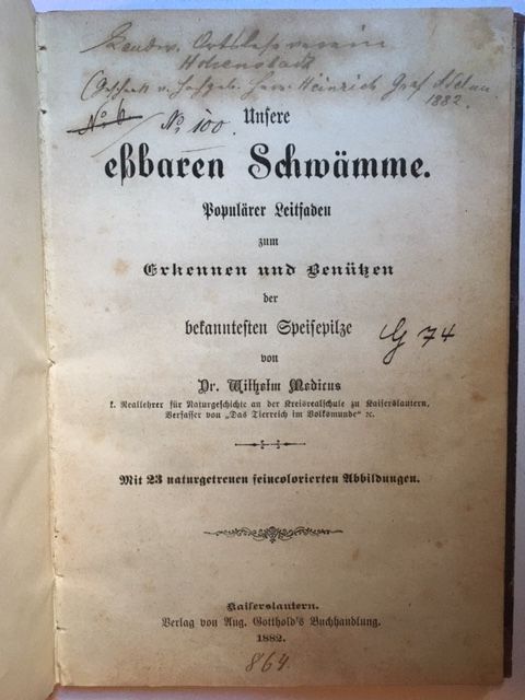Medicus, Unsere eßbaren Schwämme.