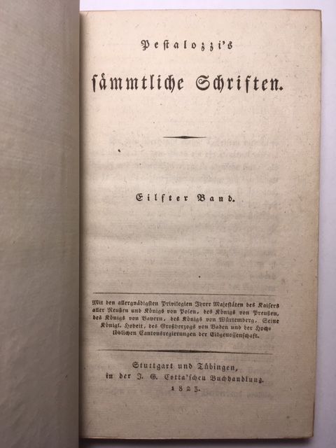 Pestalozzi, Pestalozzi's sämmtliche Schriften. Eilfter Band.