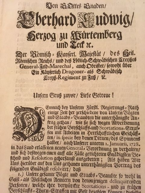 Eberhard Ludwig, (3 Erlasse wegen eigenmächtiger und illegaler Strafumwandlung u