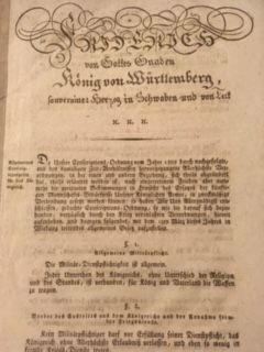 Friedrich I., (Gesetz über die) Allgemeine Militärpflicht.